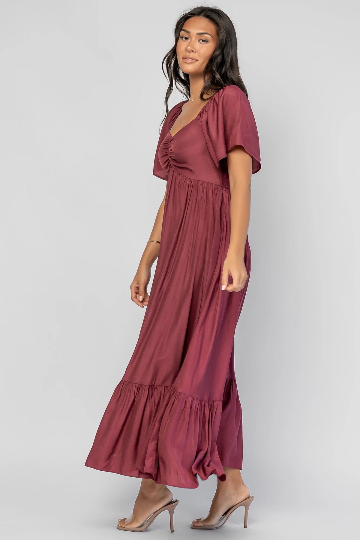 Anisa Midi Dress | Burgundy