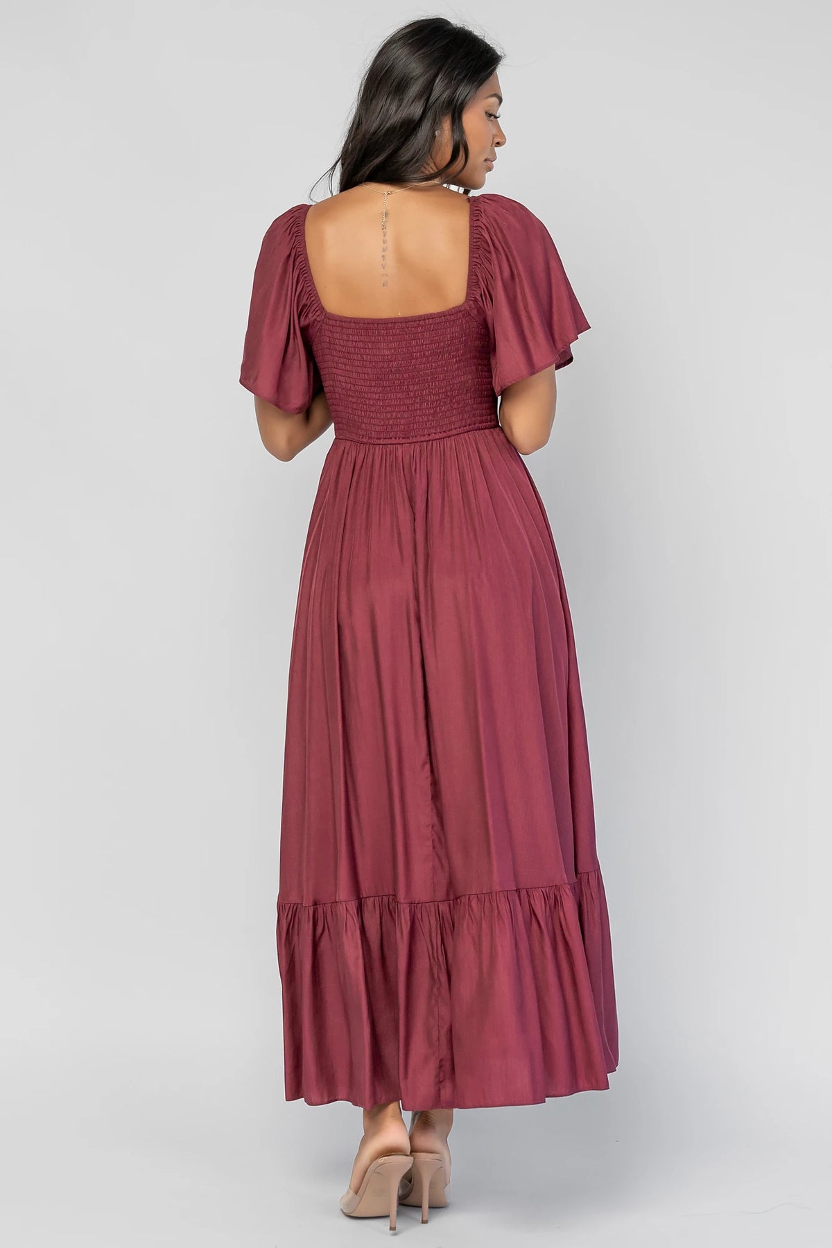 Anisa Midi Dress | Burgundy