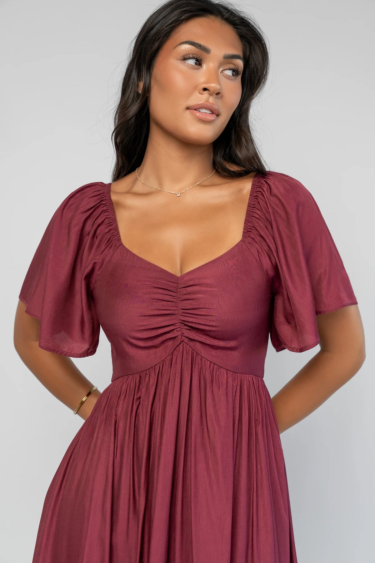 Anisa Midi Dress | Burgundy