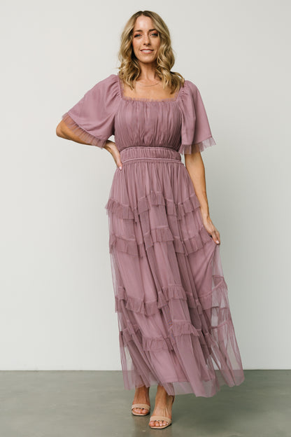 Magdalena Tulle Maxi Dress | Dusty Orchid