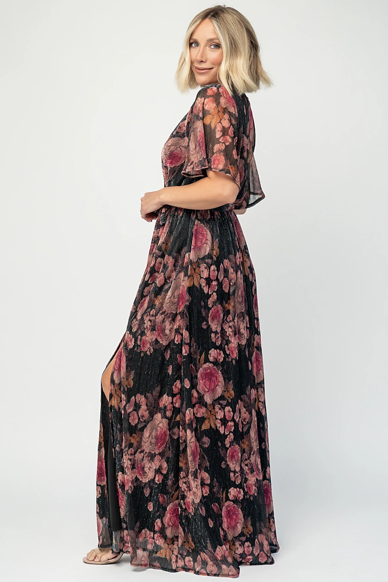 Rachel Maxi Dress | Black + Pink