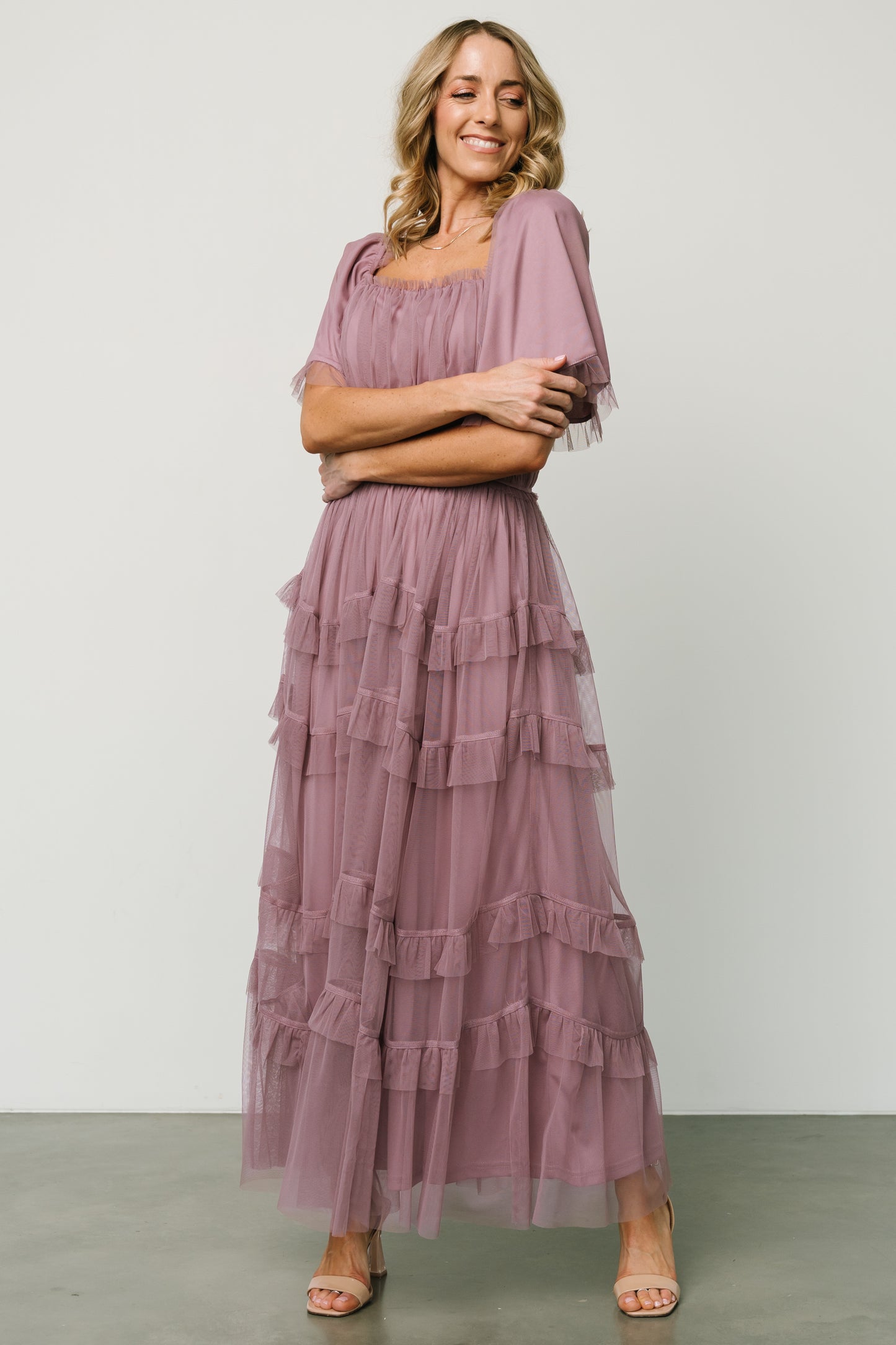 Magdalena Tulle Maxi Dress | Dusty Orchid