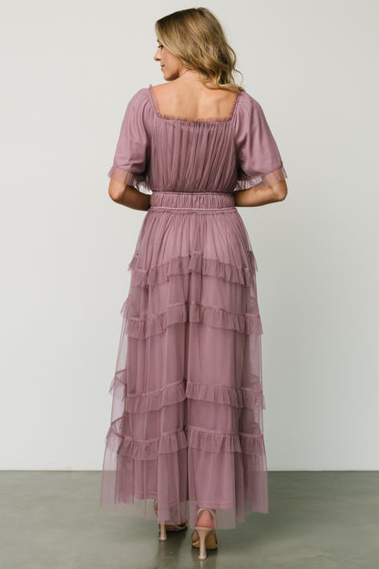 Magdalena Tulle Maxi Dress | Dusty Orchid