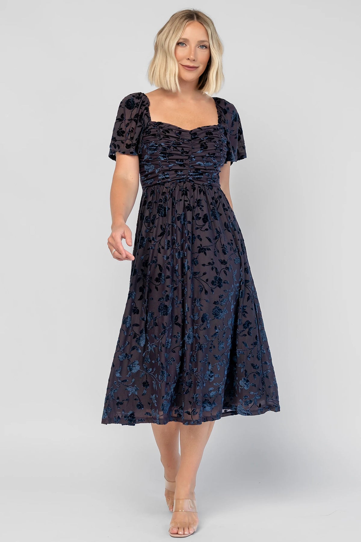 Amoret Midi Dress | Midnight Navy Floral