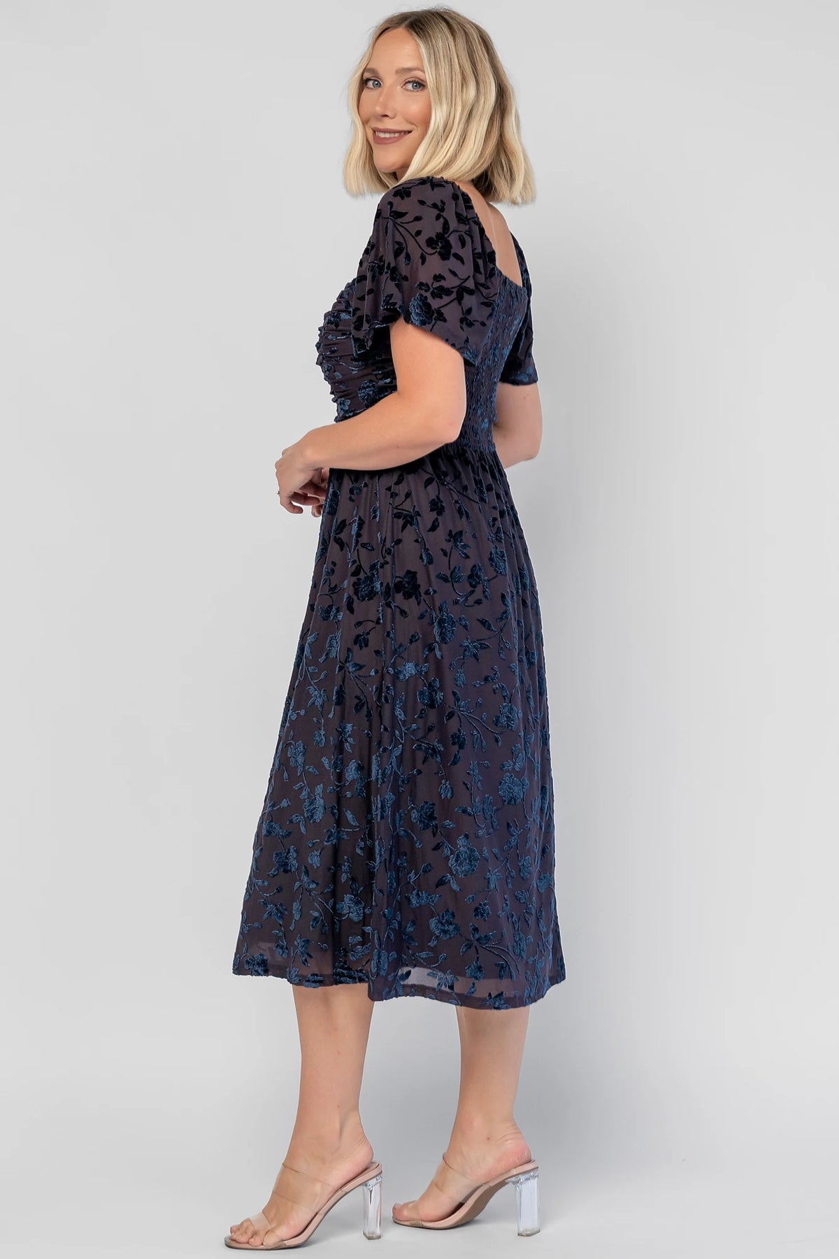 Amoret Midi Dress | Midnight Navy Floral