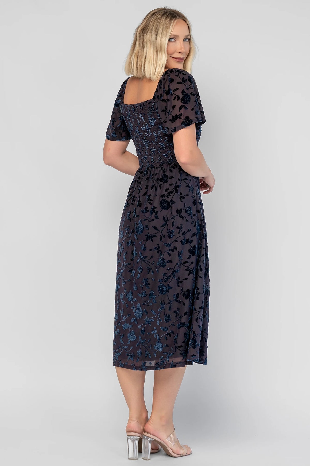 Amoret Midi Dress | Midnight Navy Floral