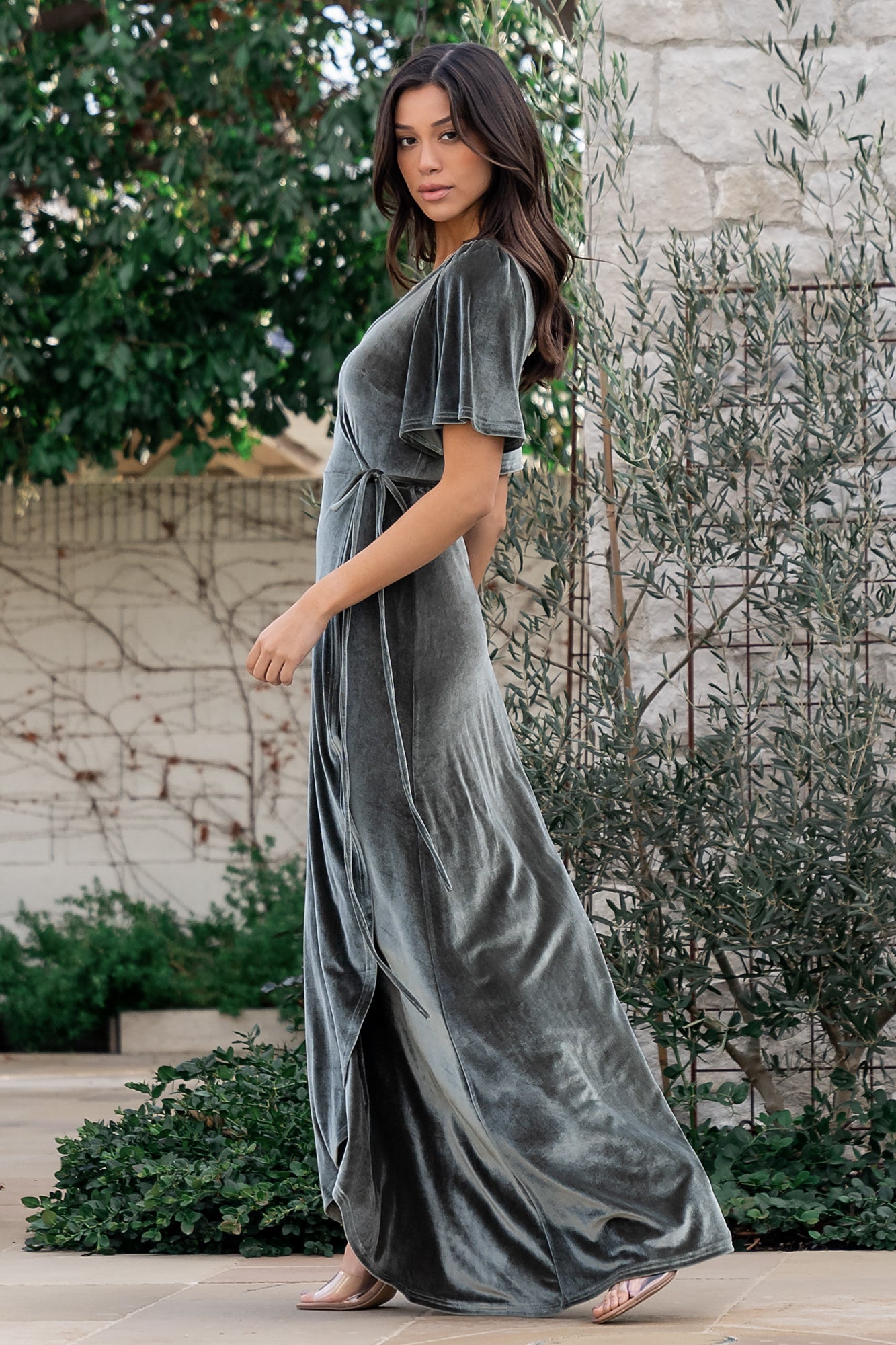 Cowl Neck Gray Velvet Dress Baltic Born Katelyn Velvet Maxi Wrap Dress Sz M Plum Short Cowl Neck Gray Velvet Dress Baltic Born Katelyn Velvet Maxi Wrap Dress Sz M Plum Short