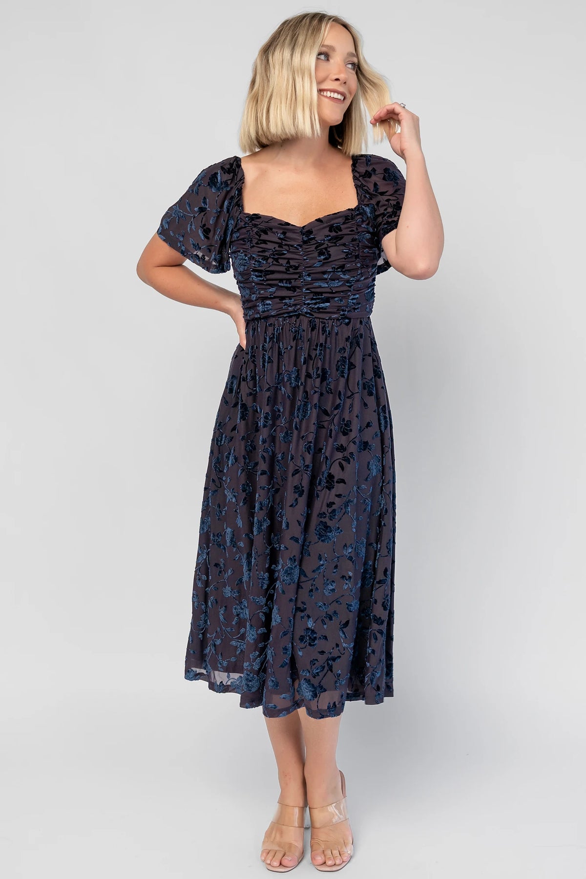 Amoret Midi Dress | Midnight Navy Floral