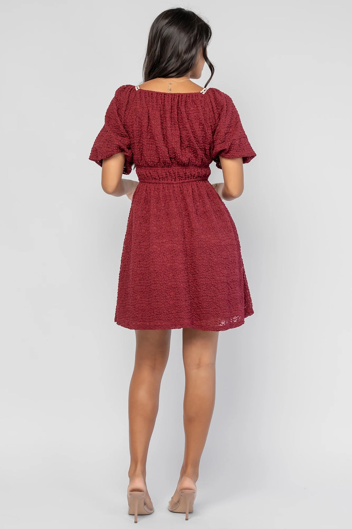 Gwyneth Short Dress | Burgundy