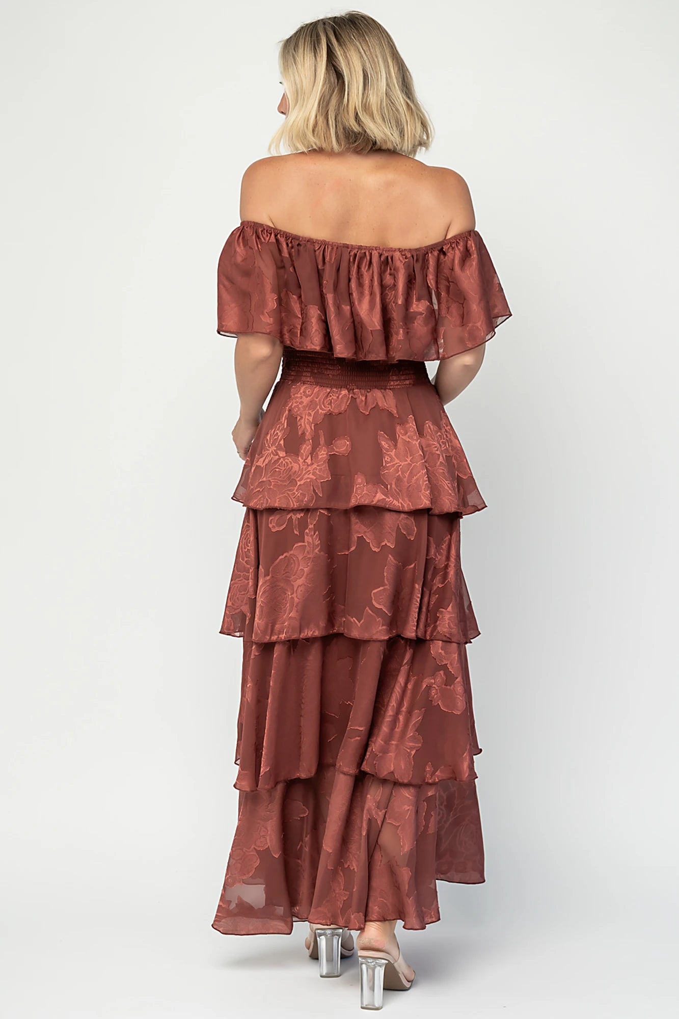 Carina Off Shoulder Maxi Dress | Marsala
