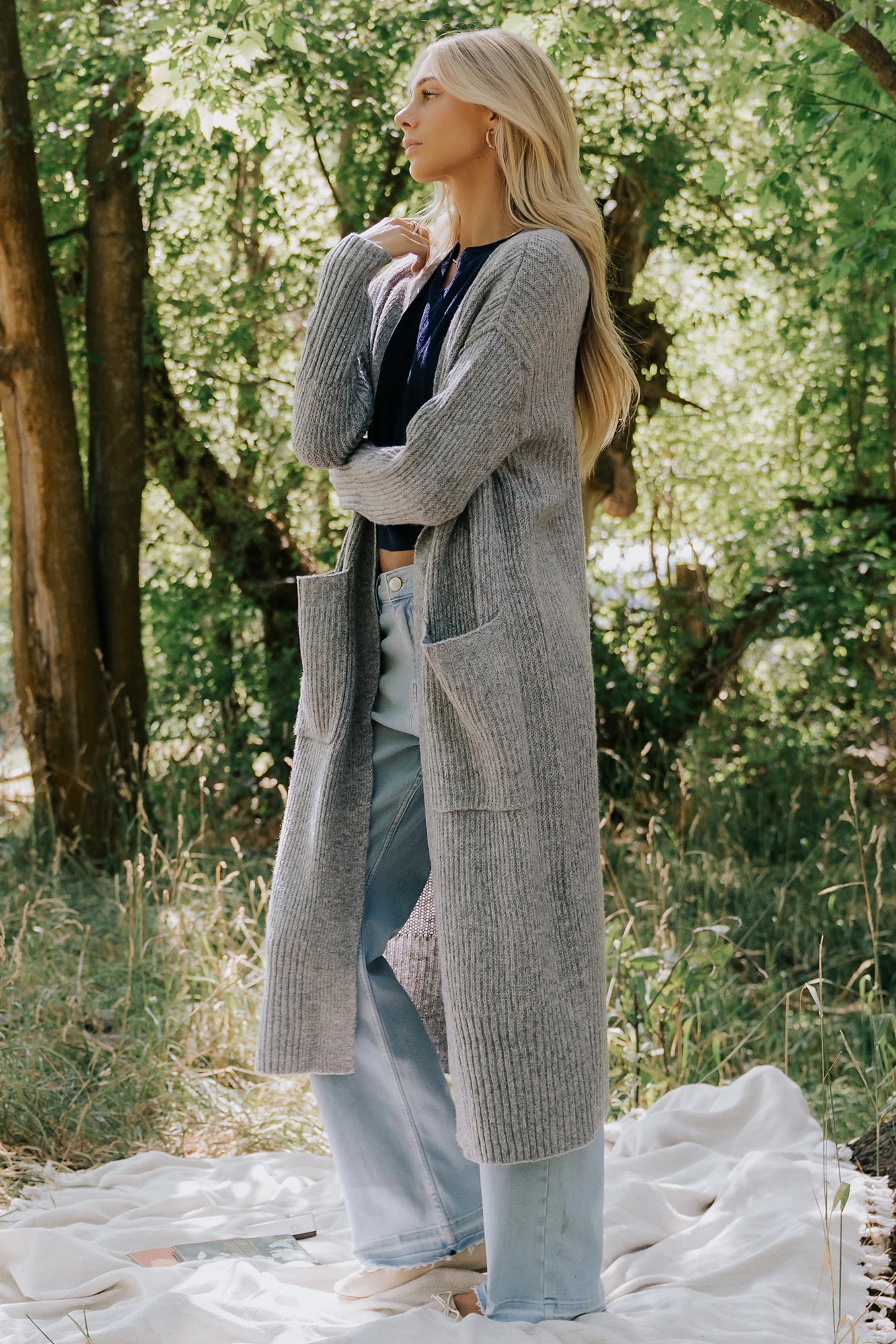 Irving Long Cardigan | Gray
