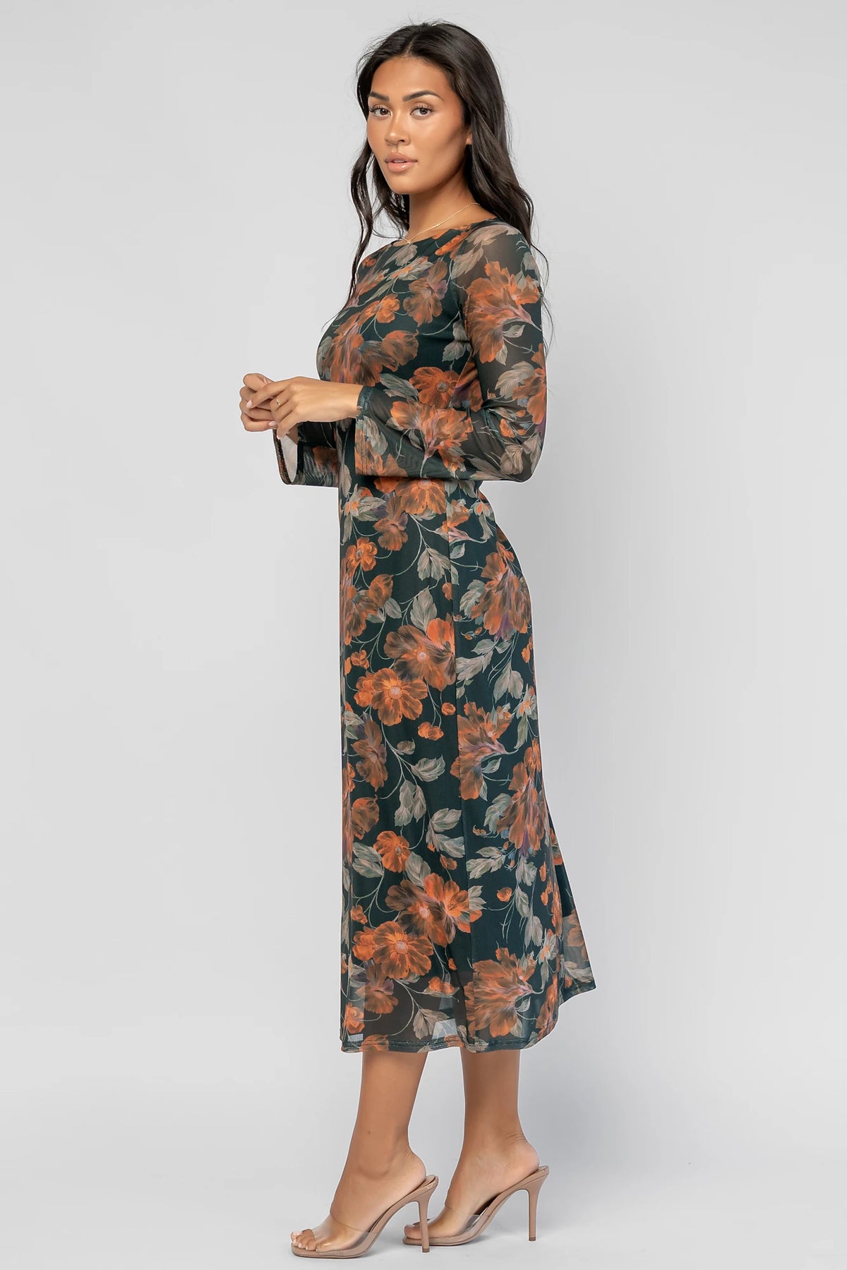 Miley Mesh Dress | Topaz Floral