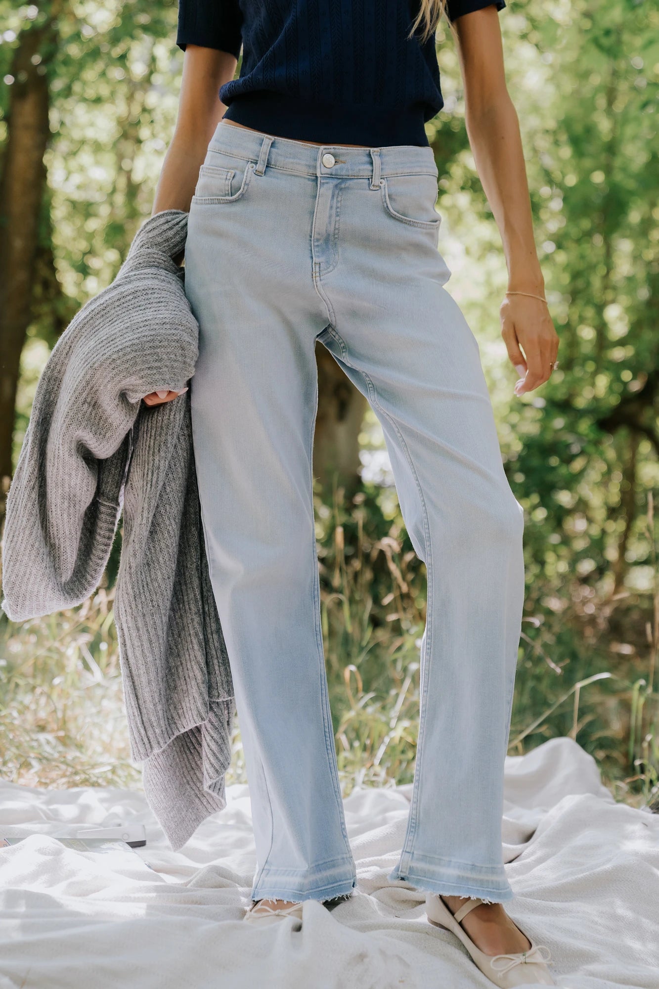 Bria High Rise Wide Leg Jeans | Light Wash