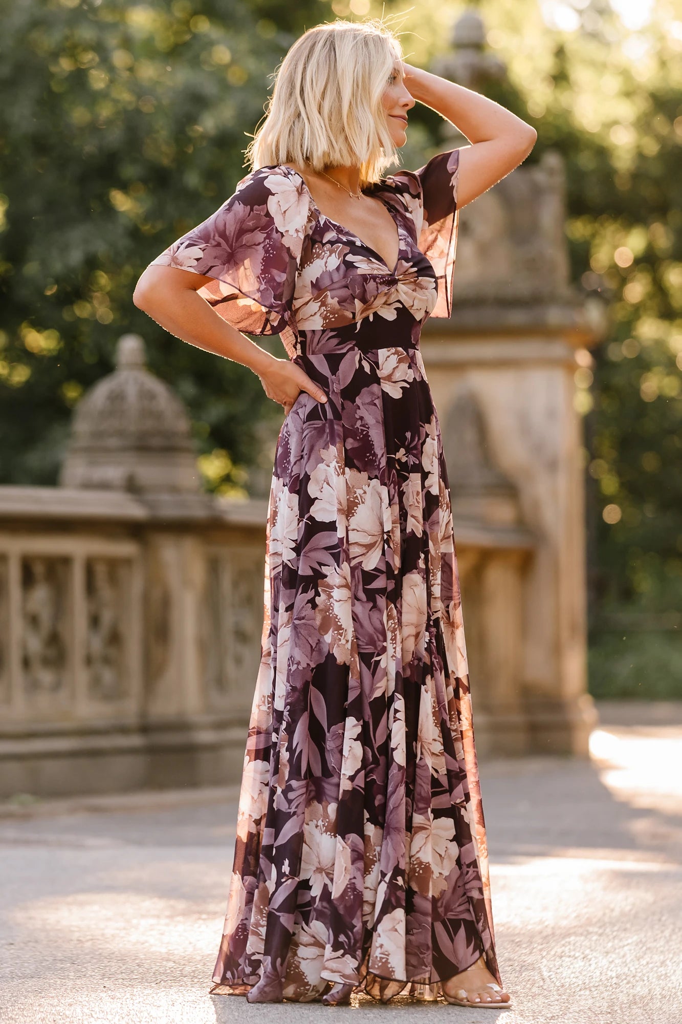 Positano Maxi Dress | Dusty Plum Floral