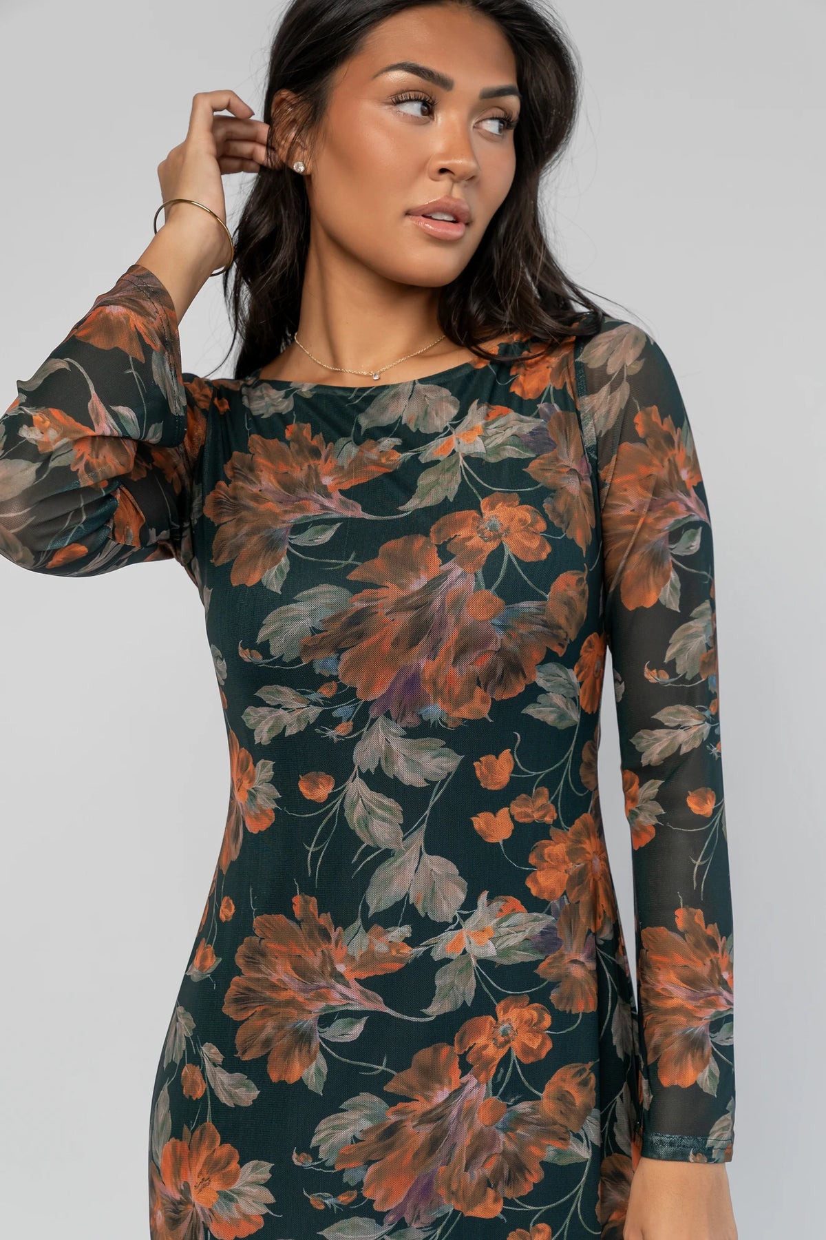 Miley Mesh Dress | Topaz Floral