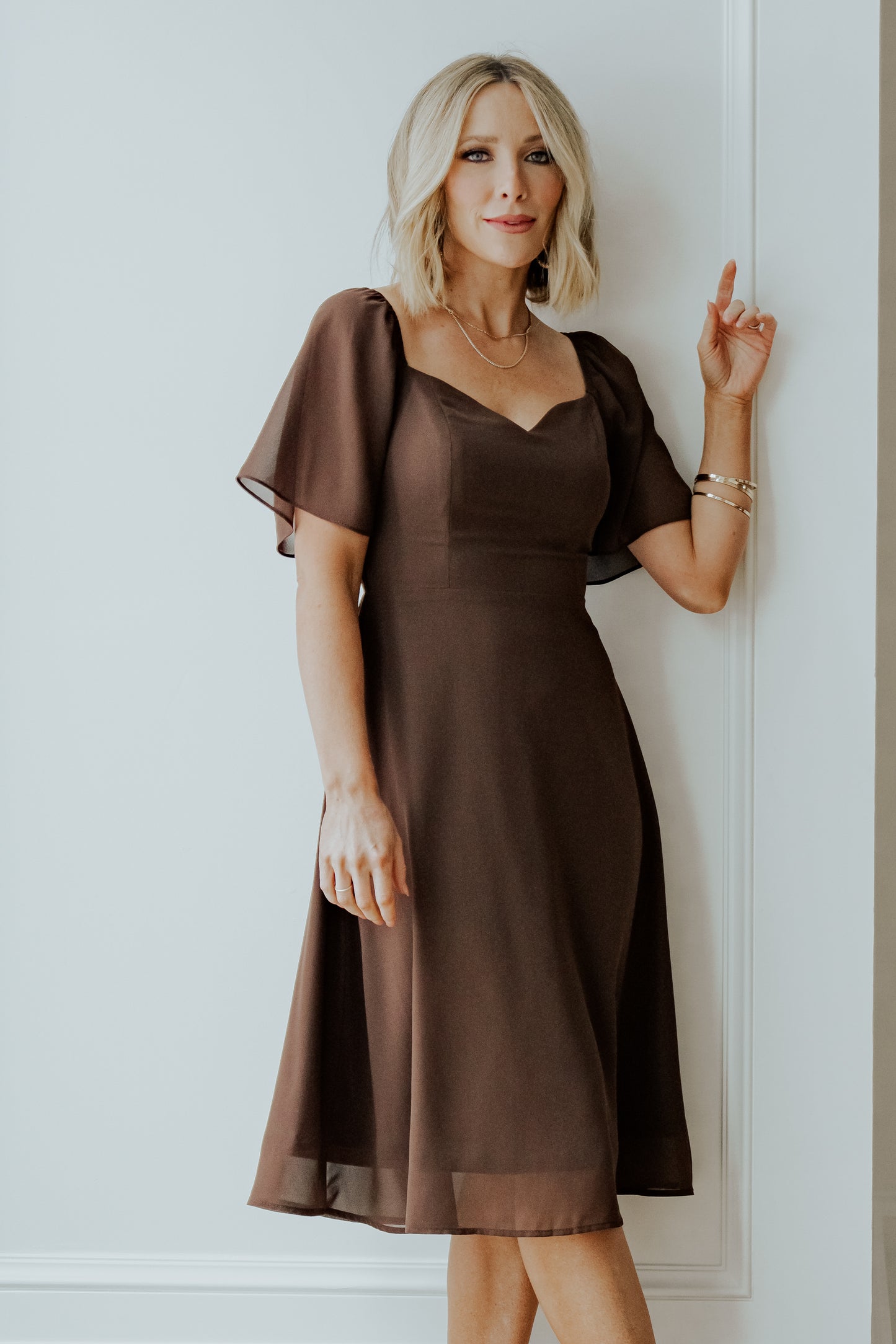 Colette Sweetheart Midi Dress | Espresso