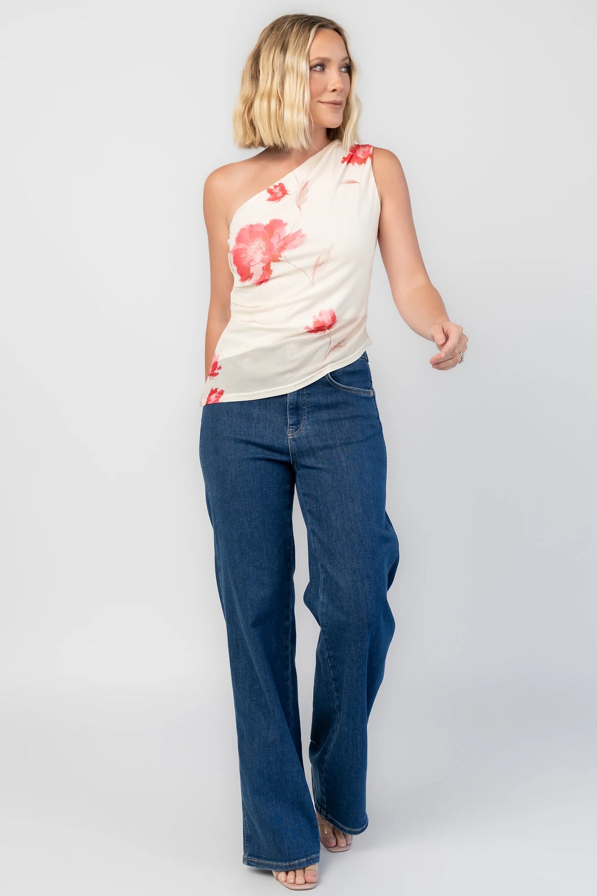 Cleo Mesh Top | Cream Floral