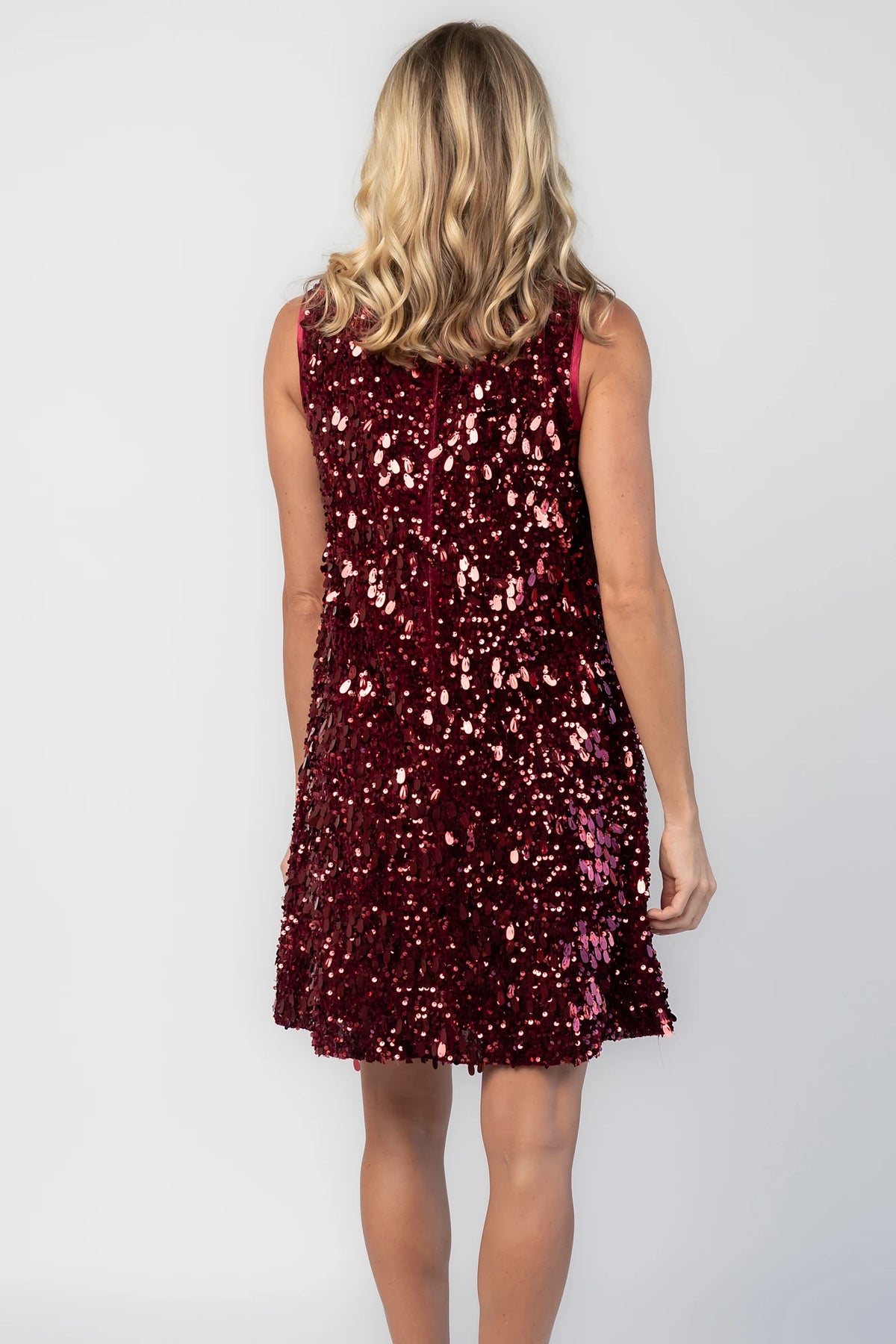 Jolene Sequin Short Dress | Wine