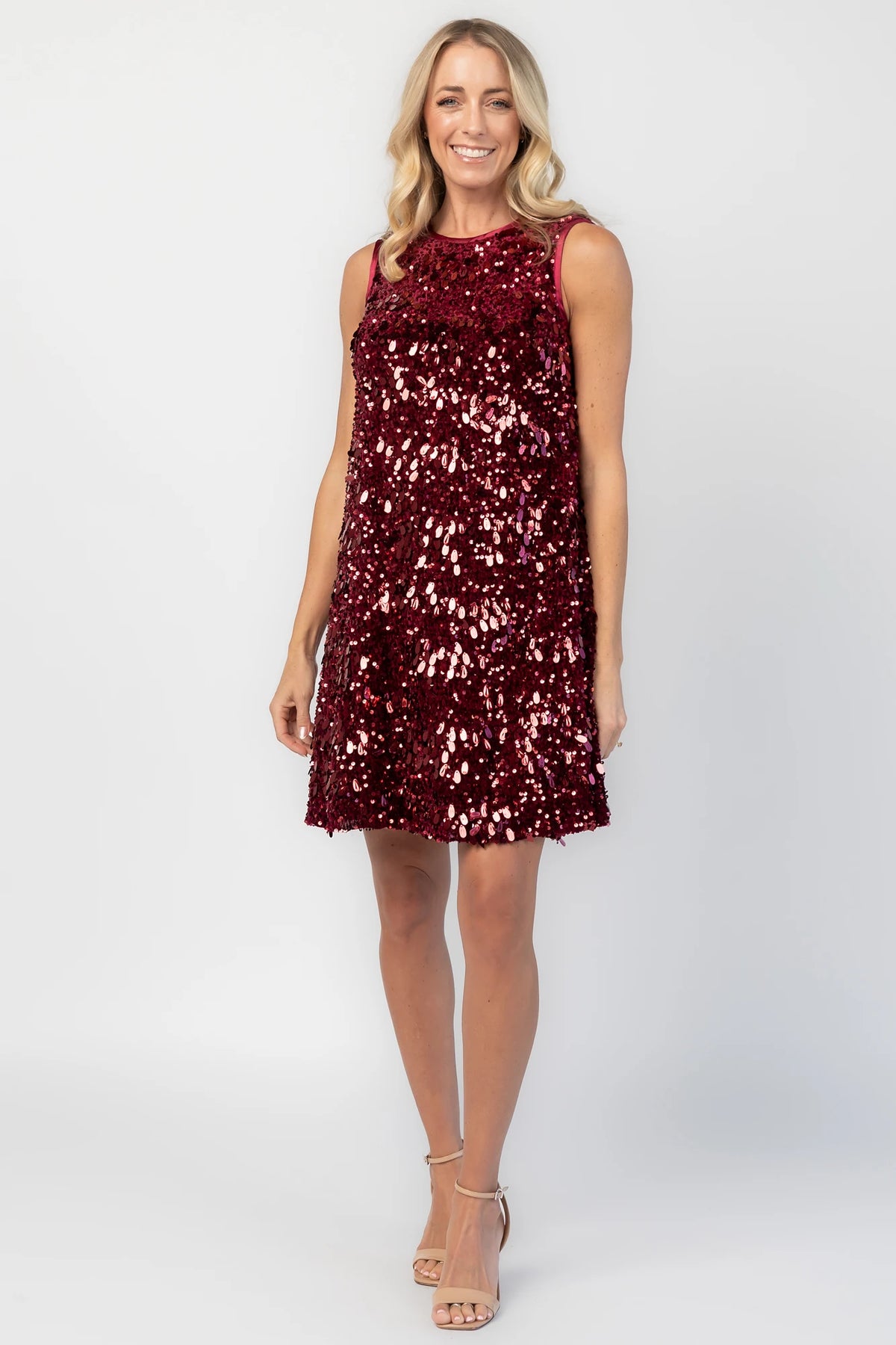 Jolene Sequin Short Dress | Wine