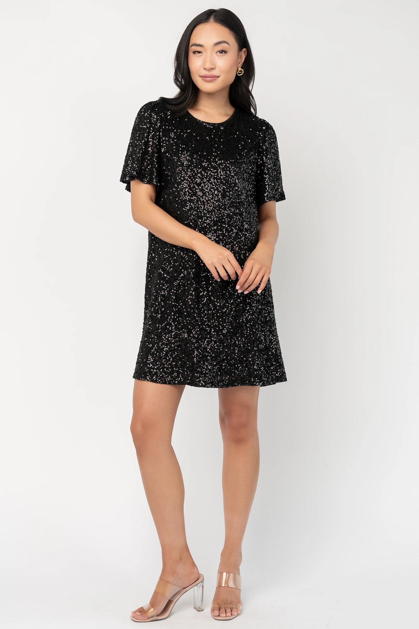Kimber Sequin Shift Dress | Black