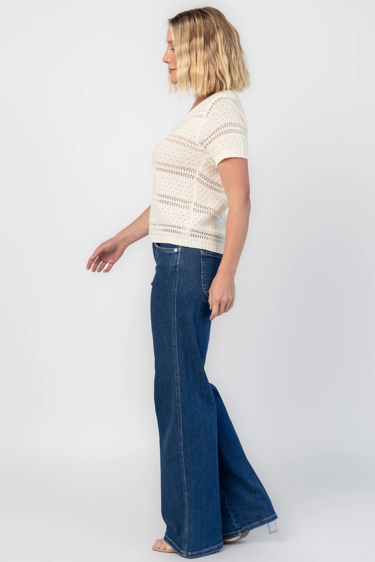 Albon Open Knit Top | Cream