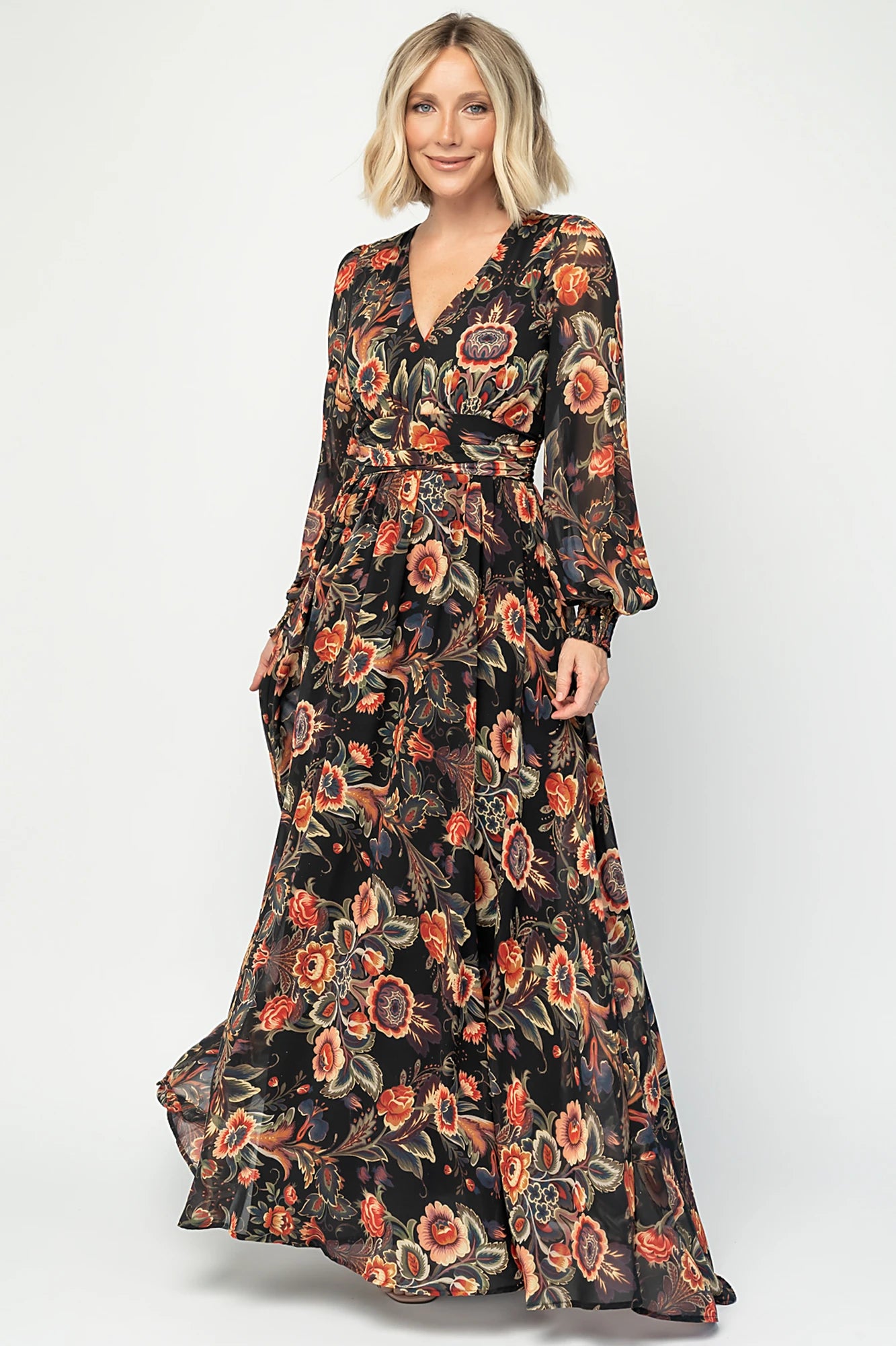 Hera Maxi Dress | Black Multi Print