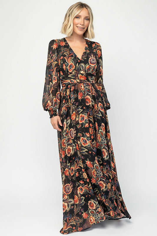Hera Maxi Dress | Black Multi Print