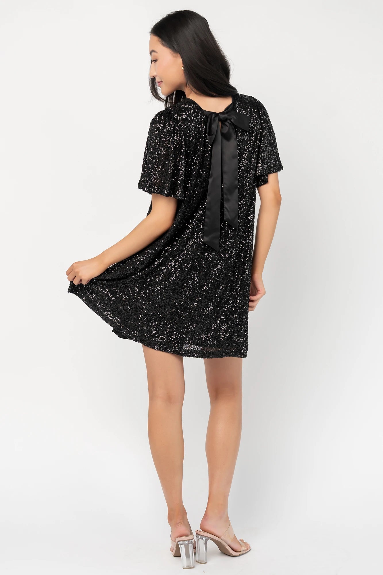 Kimber Sequin Shift Dress | Black