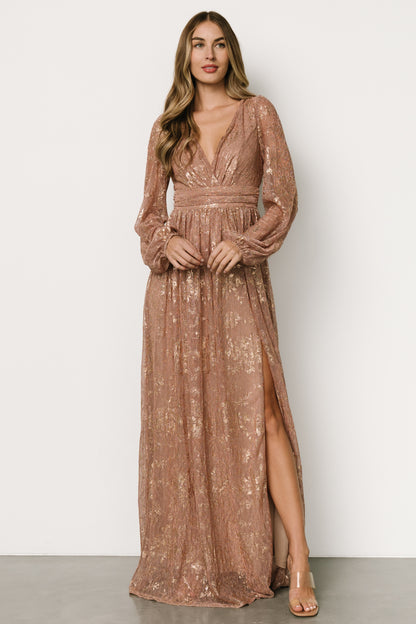 Charlene Maxi Dress | Rose Gold