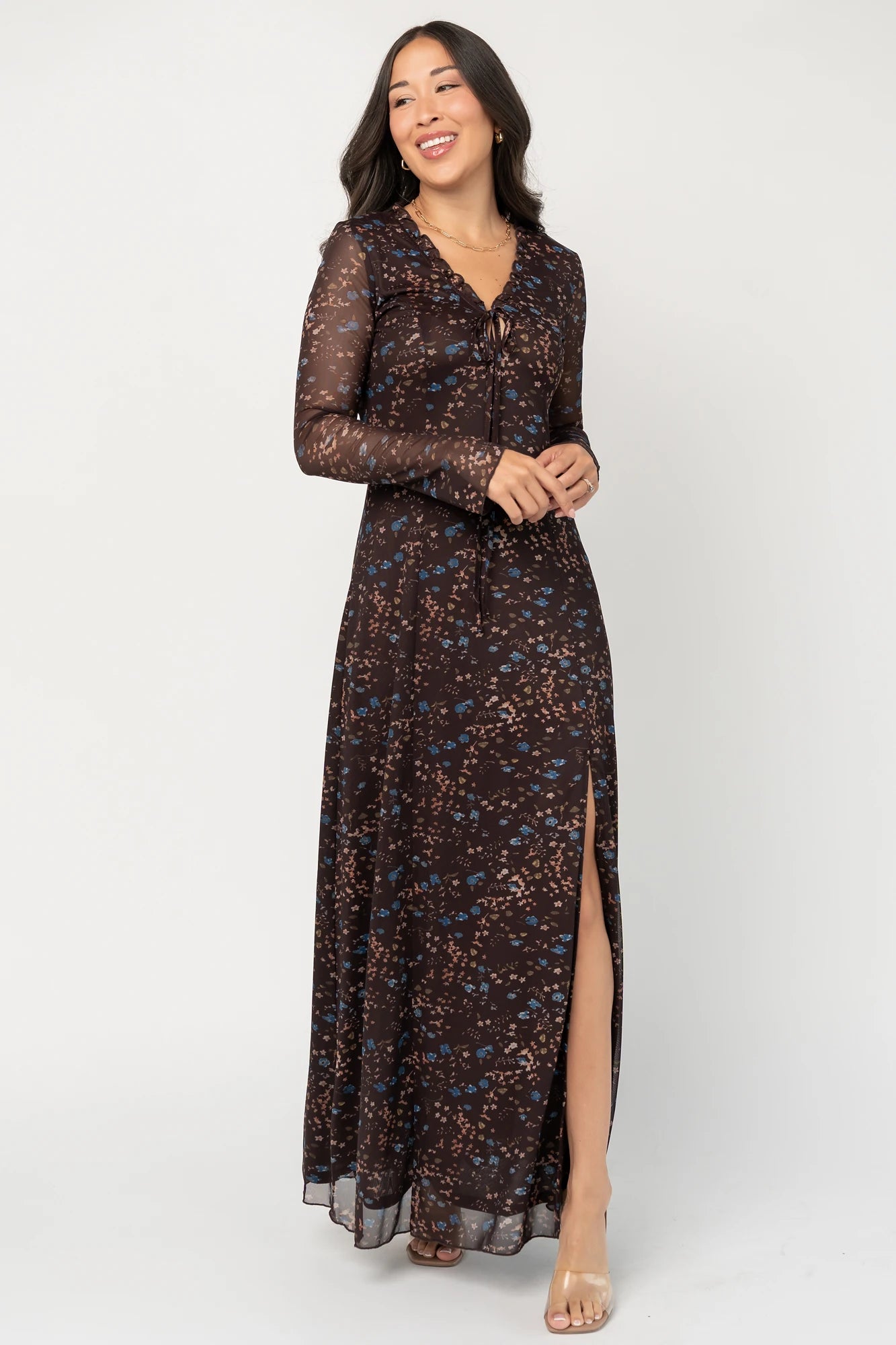 Sienna Maxi Dress | Brown Multi Floral