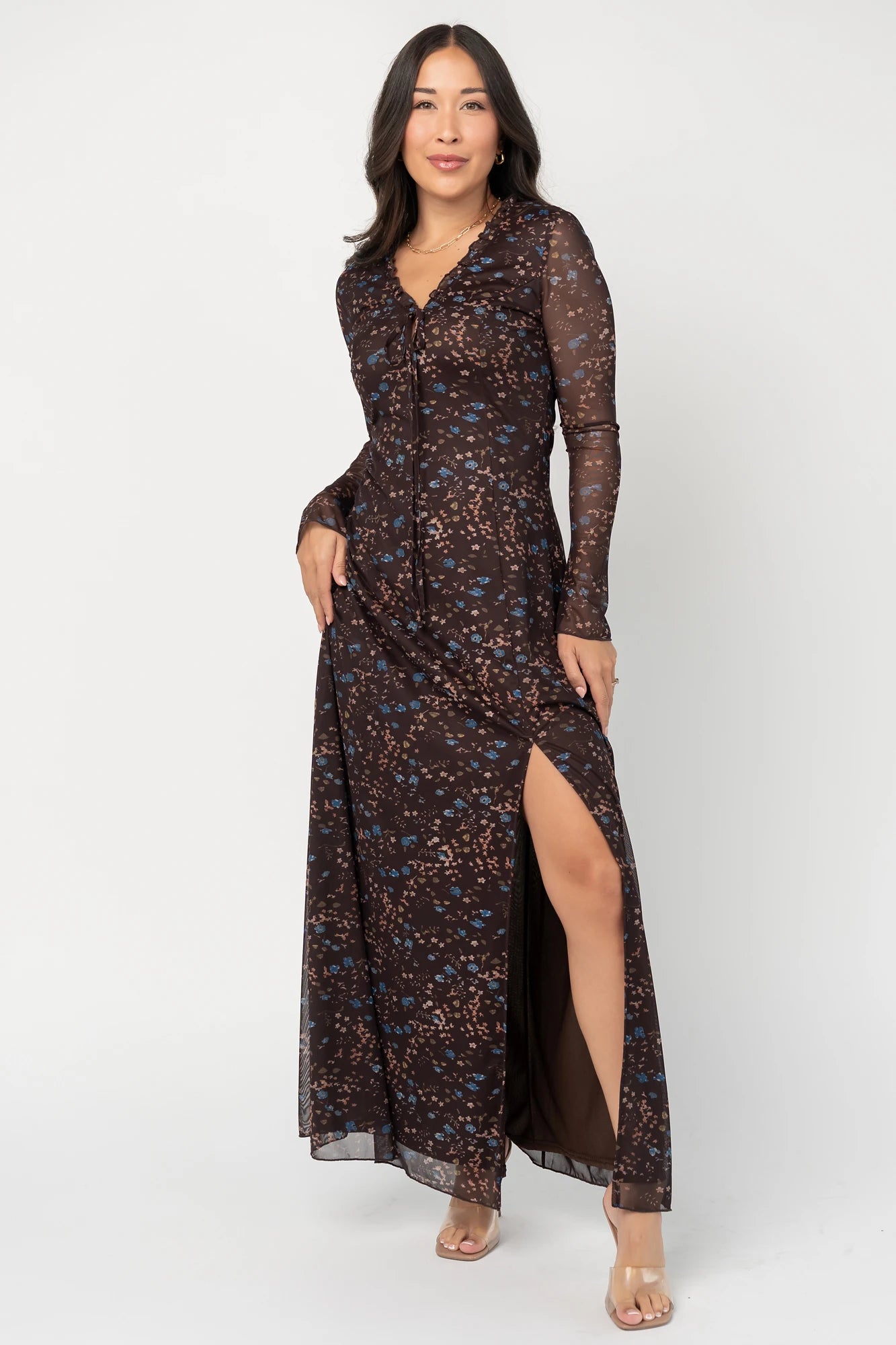 Sienna Maxi Dress | Brown Multi Floral