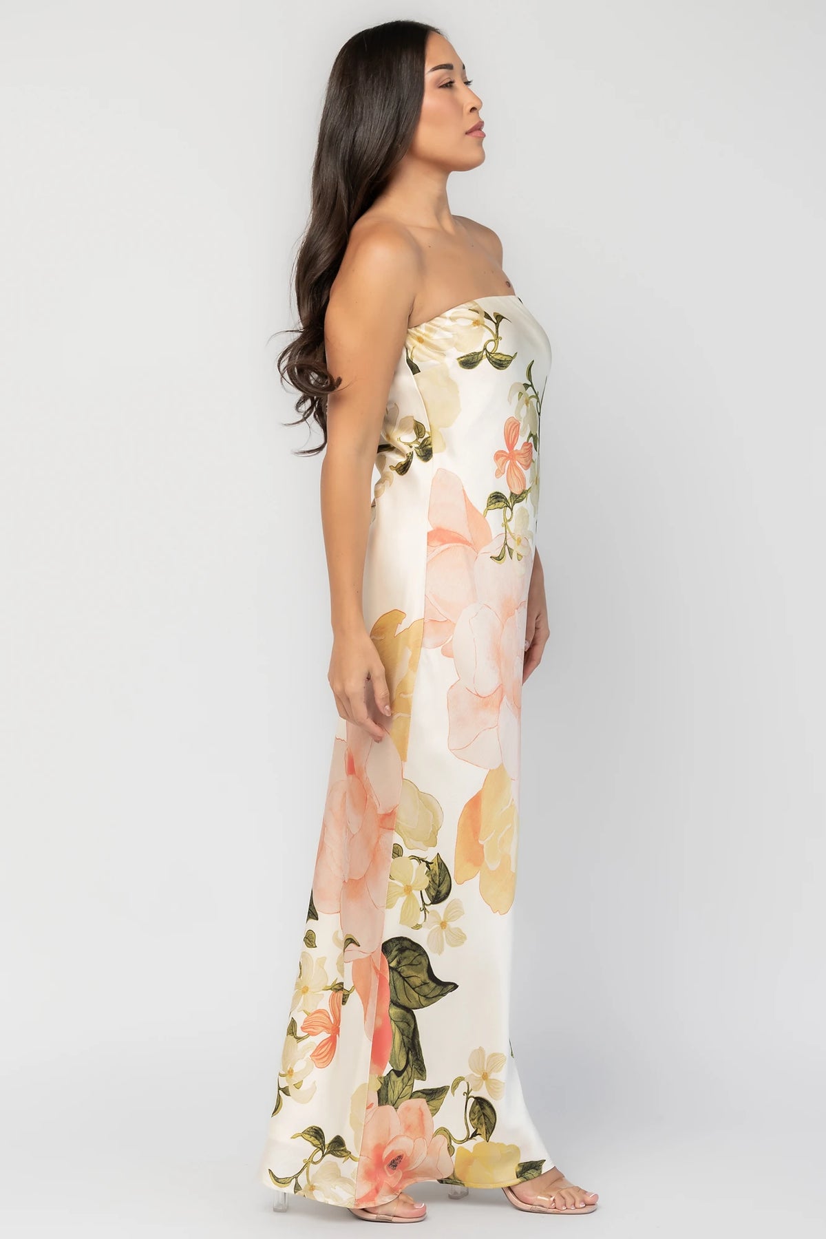 Hermosa Strapless Maxi Dress | Off White Multi Floral