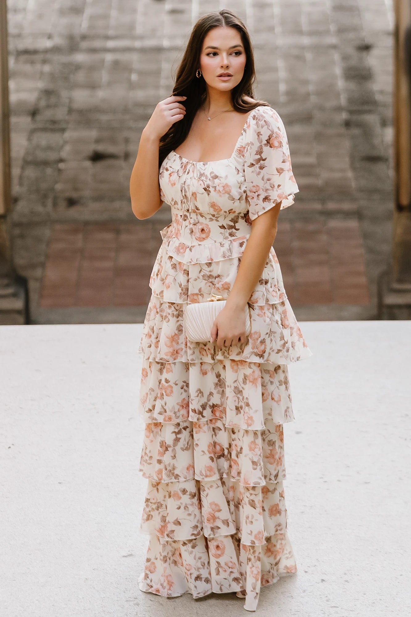 Bliss Tiered Maxi Dress | Vintage Cream Floral