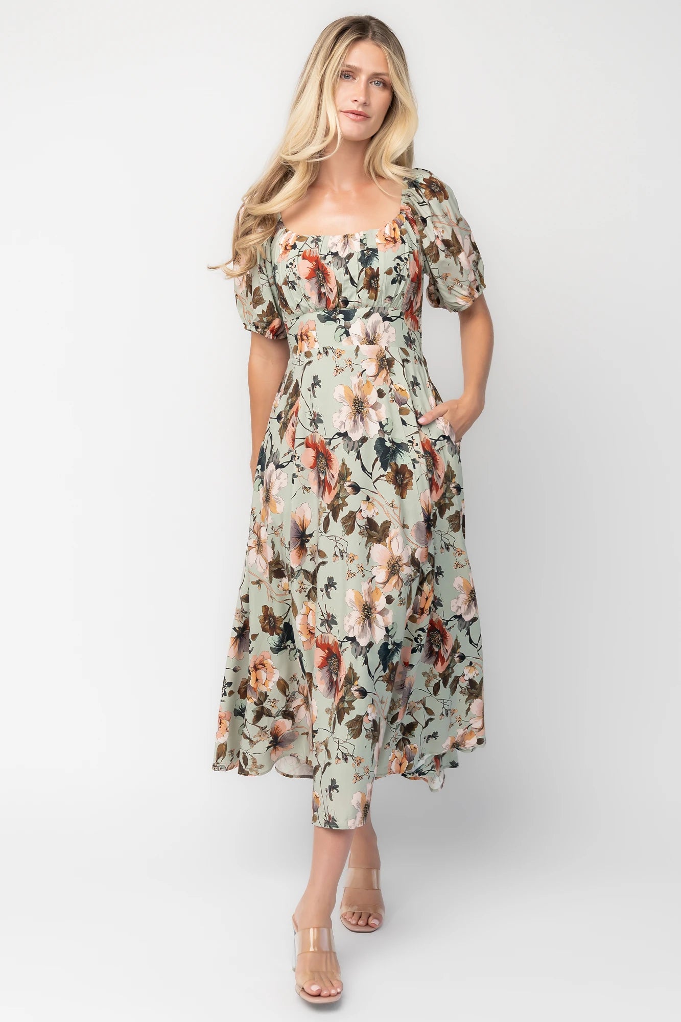 Charlotte Midi Dress | Sage Floral