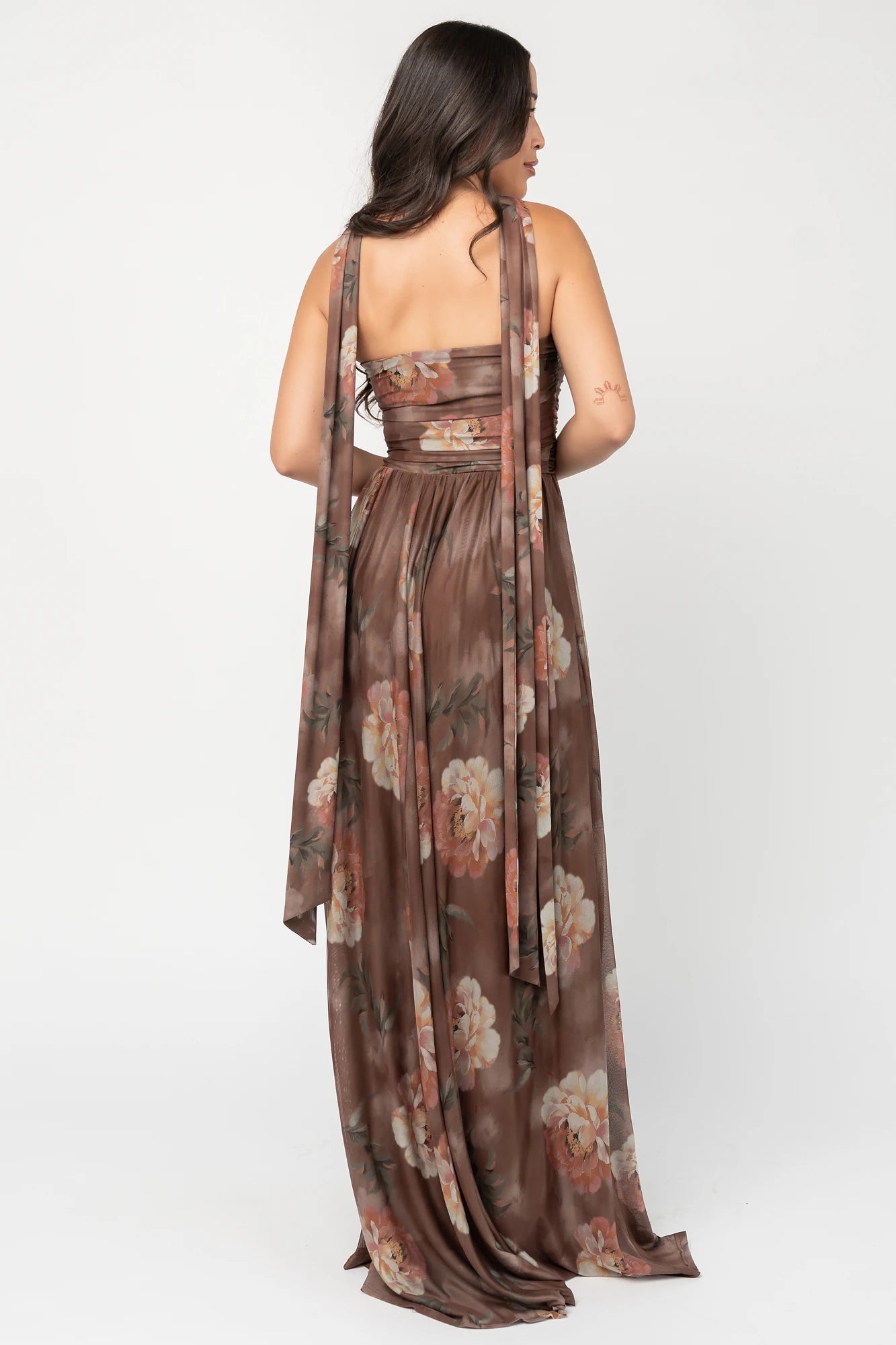 Elias Strapless Maxi Dress | Mocha Floral