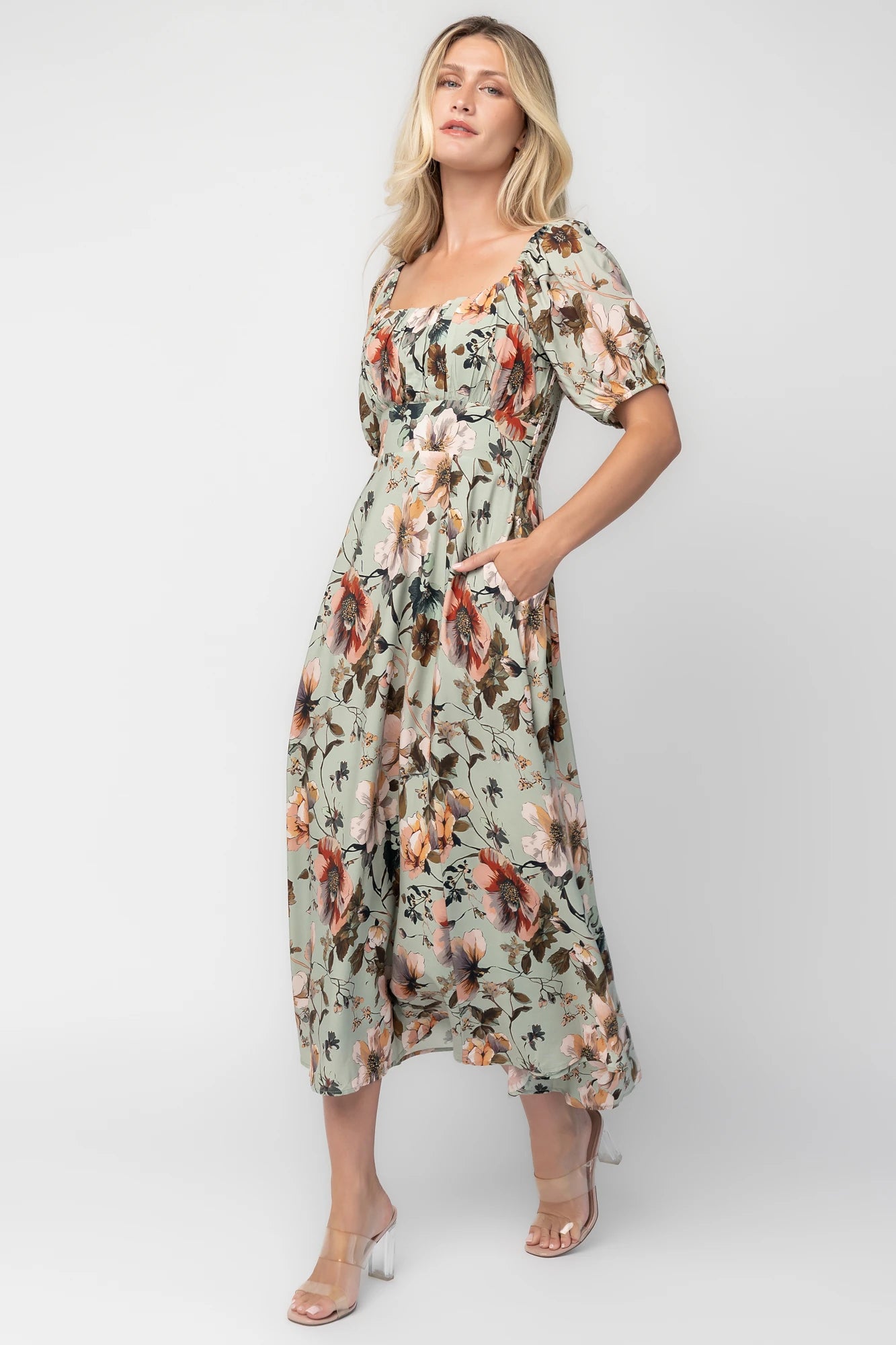 Charlotte Midi Dress | Sage Floral