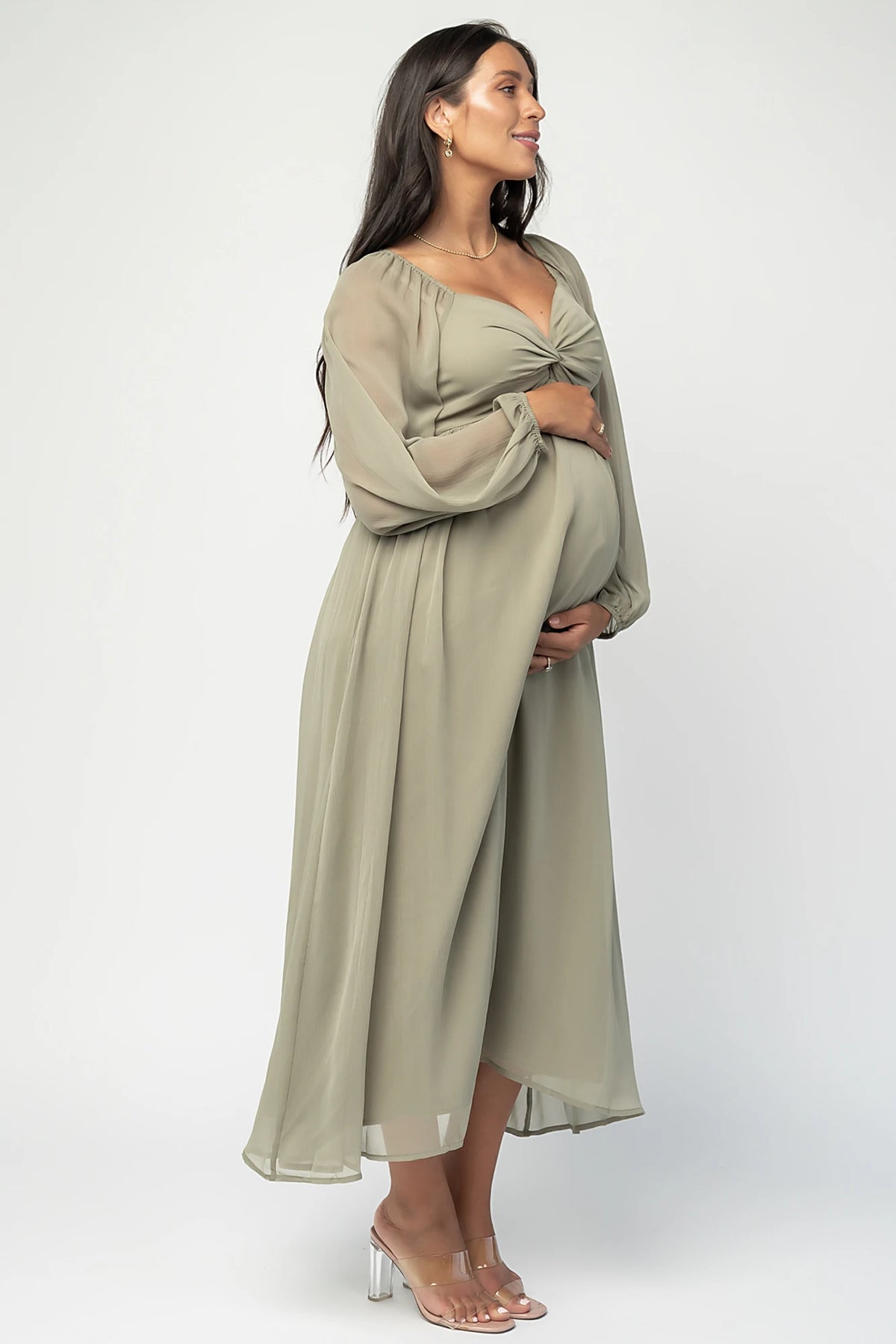 Dione Midi Dress | Dusty Olive