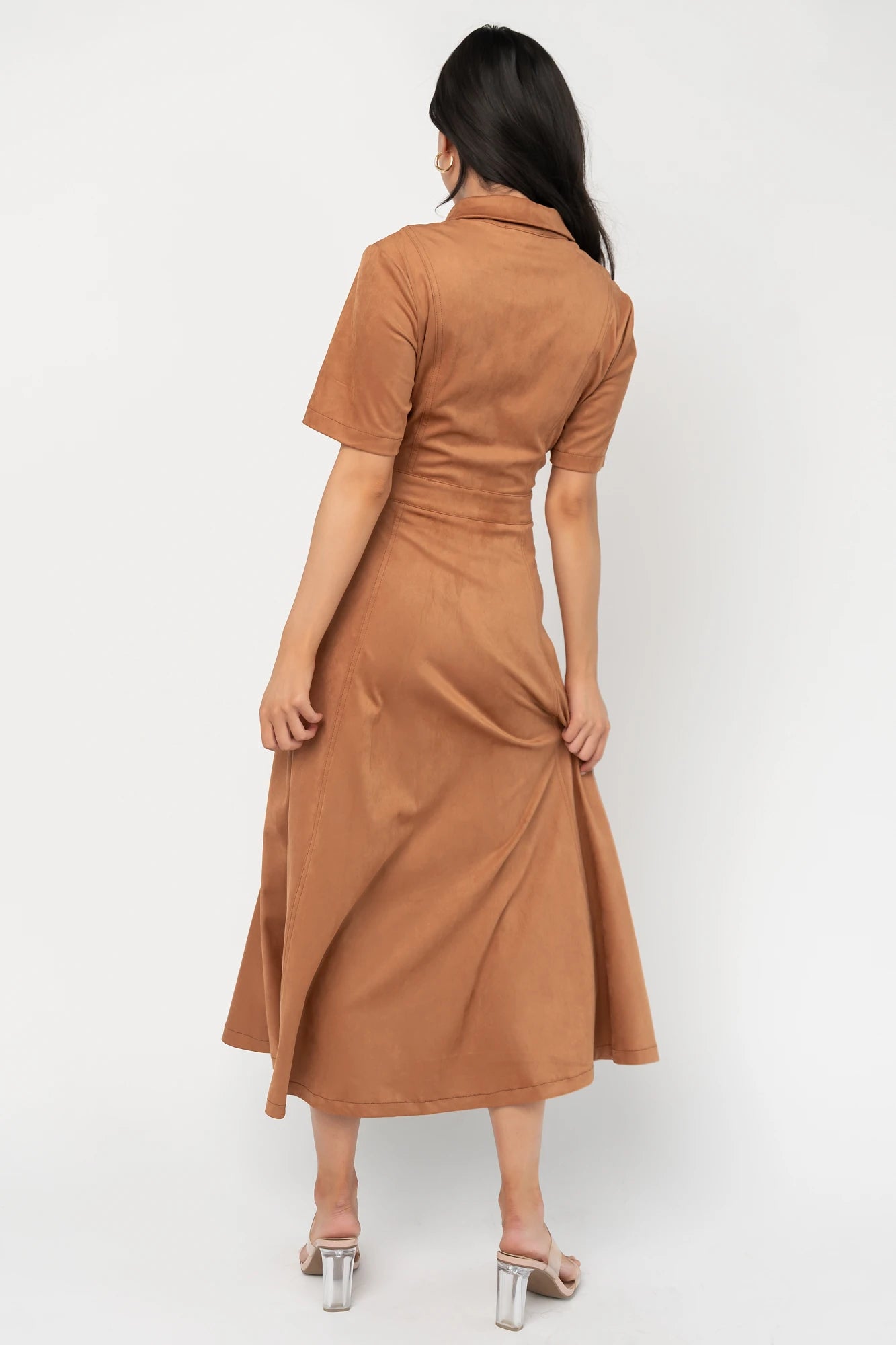Fifth Avenue Button Up Dress | Camel