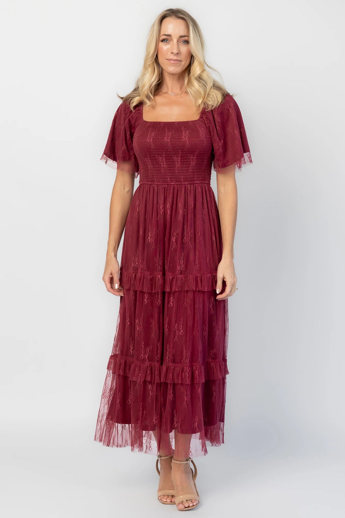 Auden Lace Midi Dress | Wine