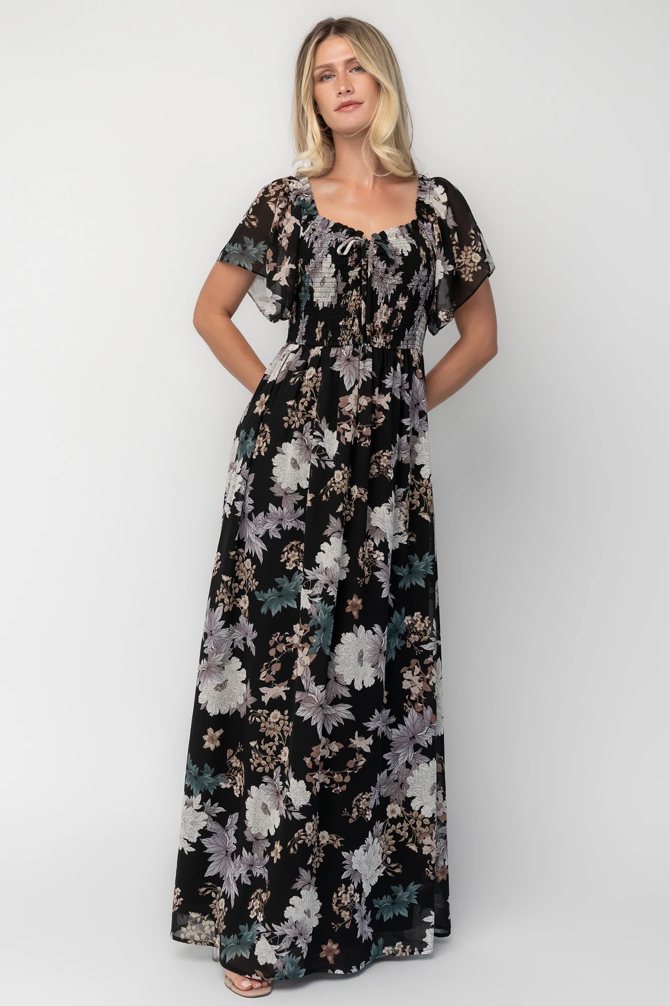 Divine Maxi Dress | Black Multi