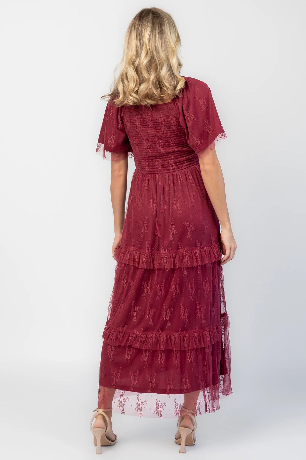 Auden Lace Midi Dress | Wine