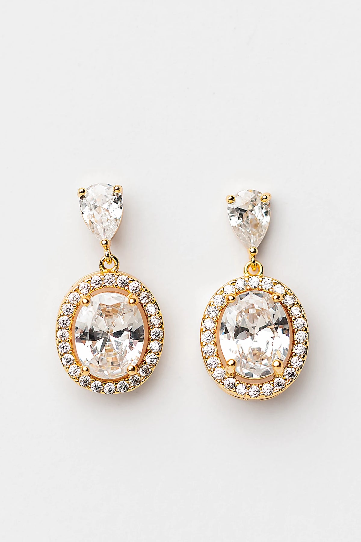 Stena Oval Dangle Drop Earrings | Gold