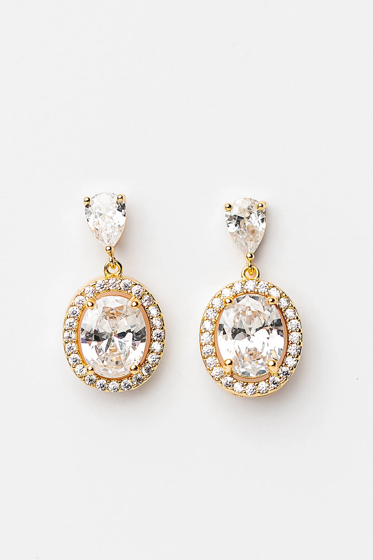 Stena Oval Dangle Drop Earrings | Gold