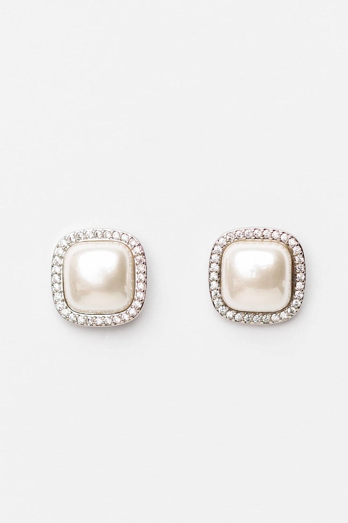 Elianna Pearl Stud Earring | Silver