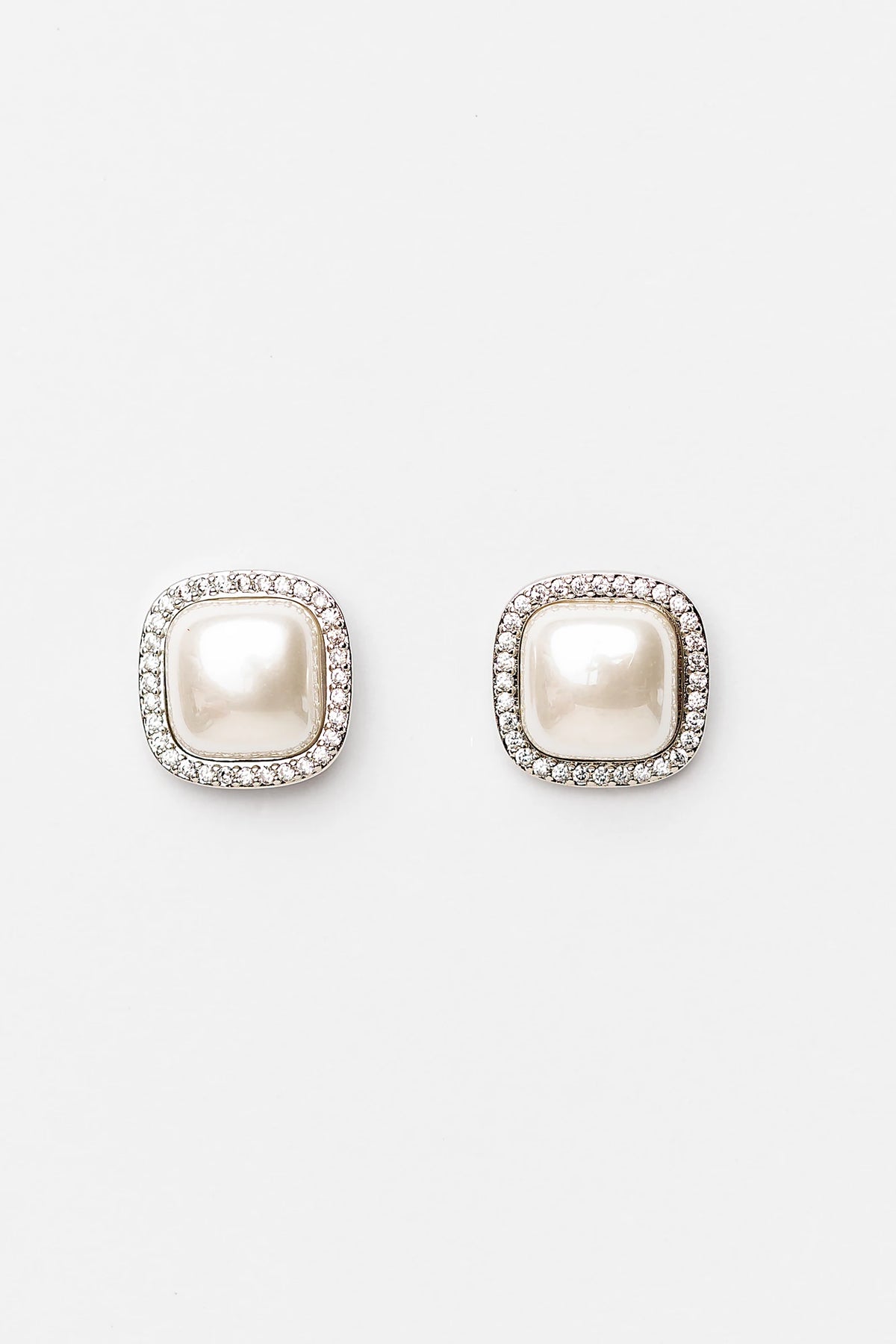 Elianna Pearl Stud Earring | Silver