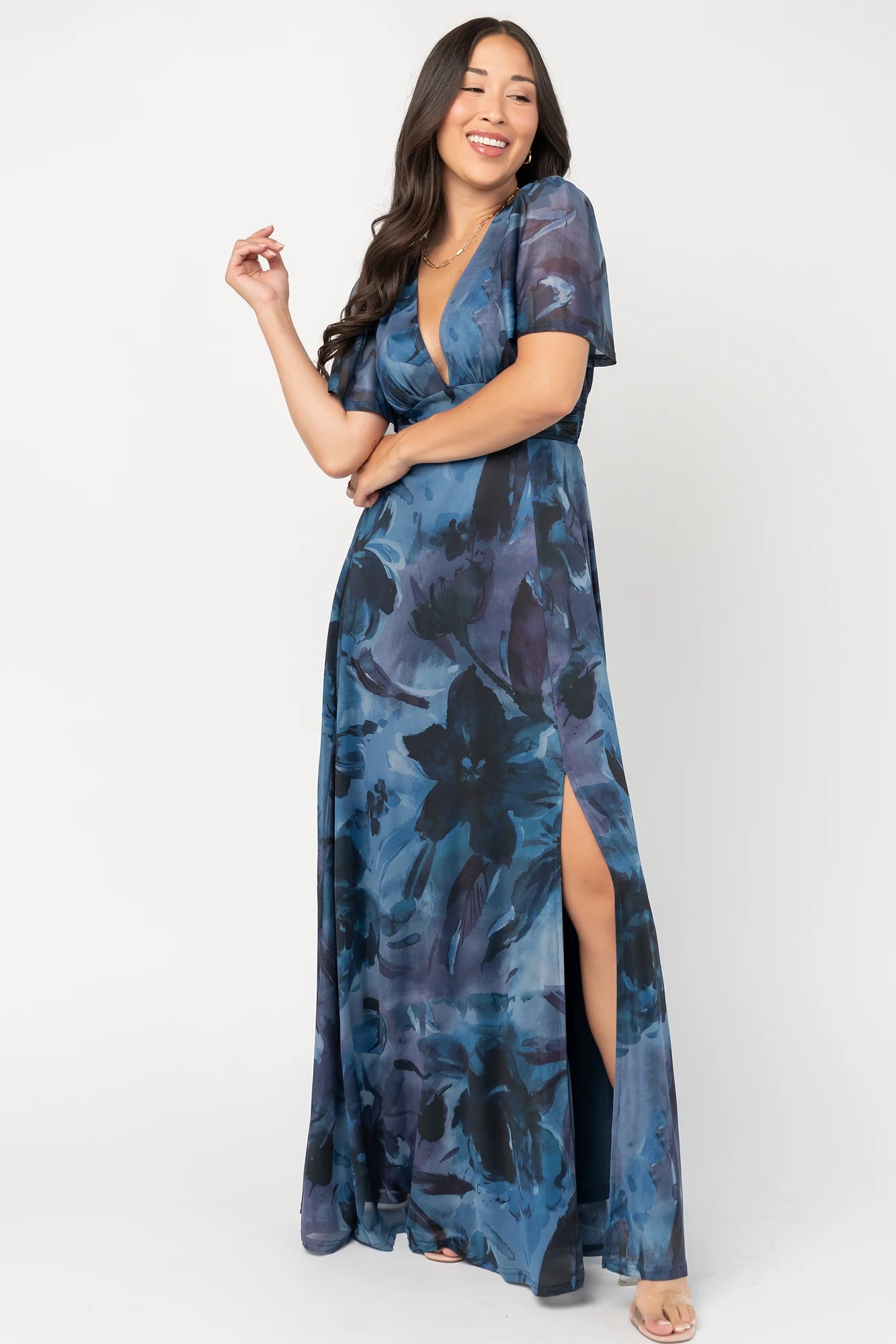 Arianne Mesh Maxi Dress | Midnight Floral