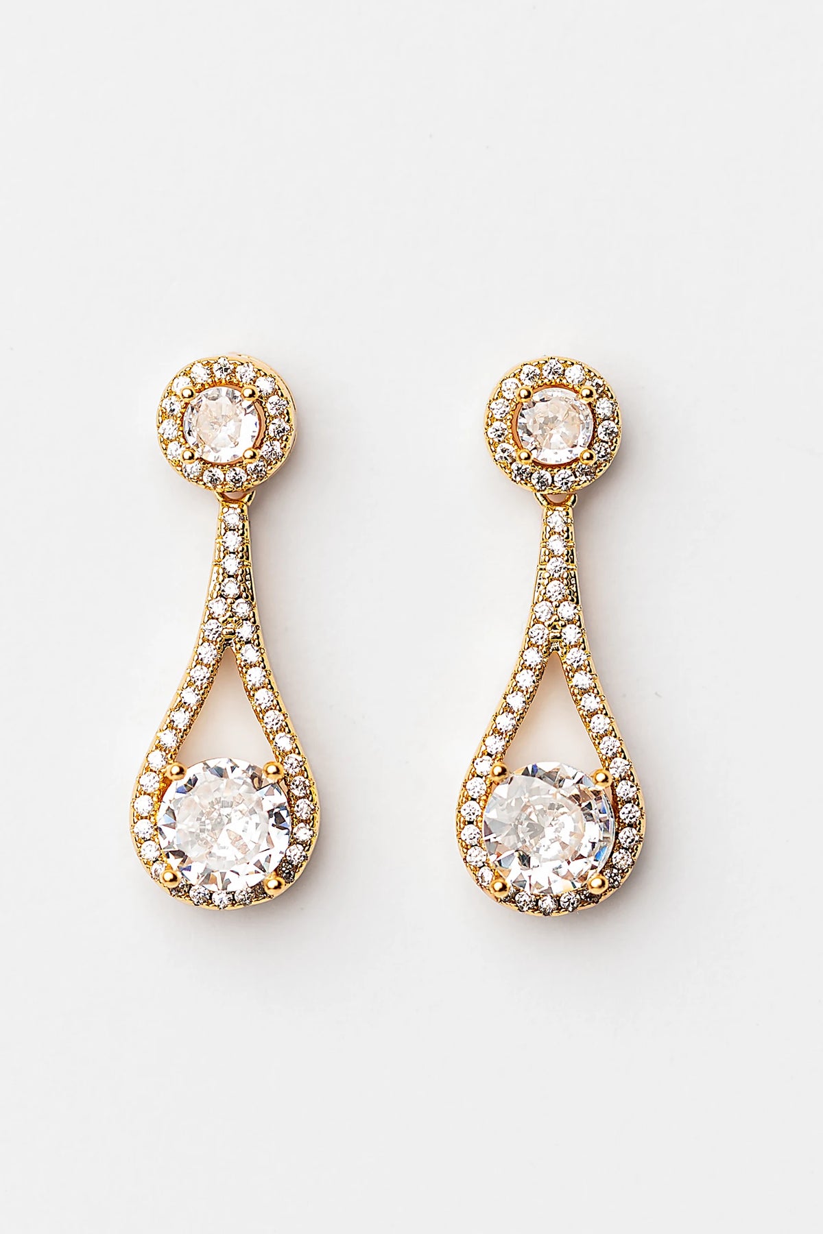 Balini Pave Drop Earrings | Gold
