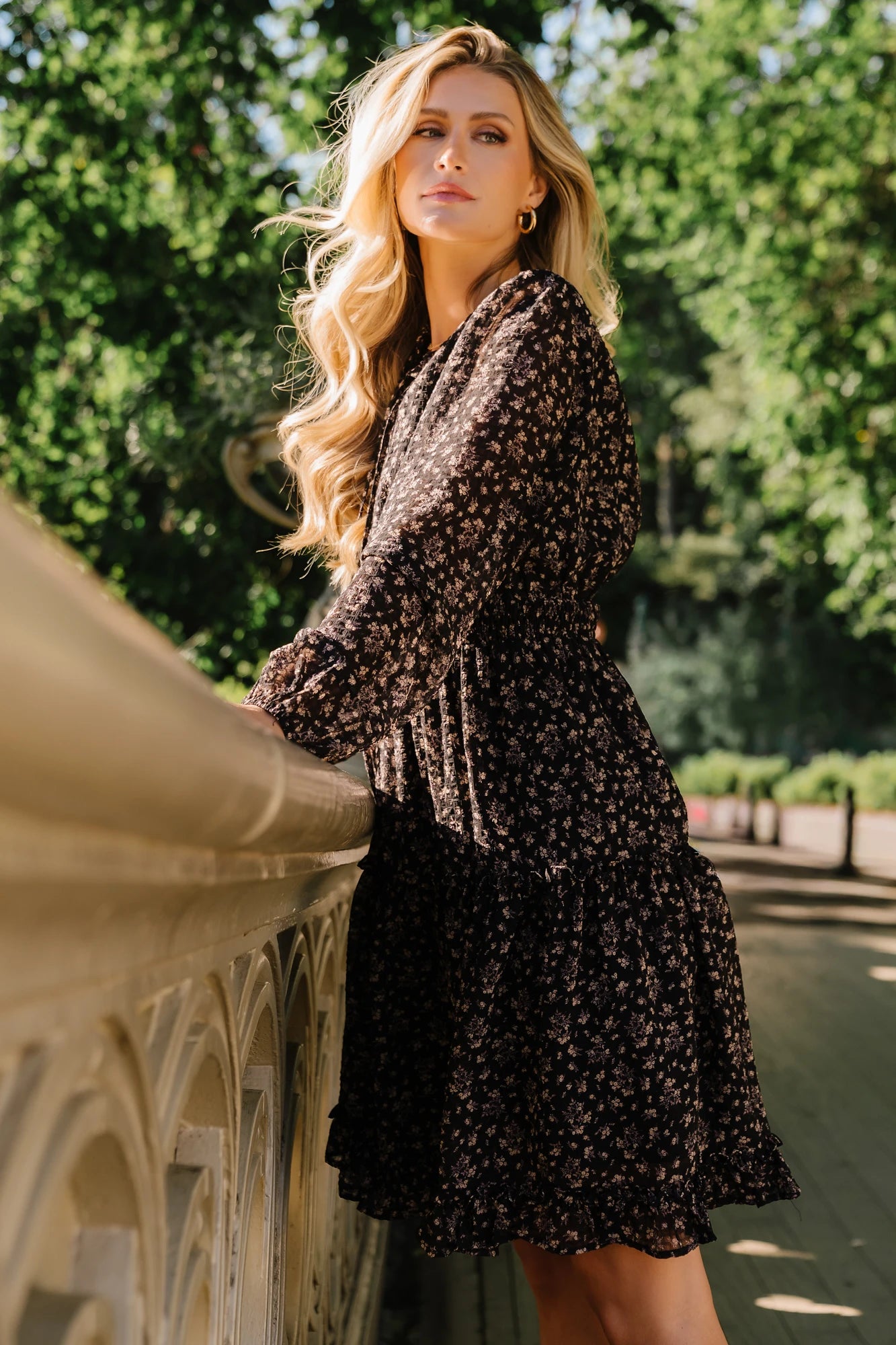 Fairfield Short Dress | Black Floral