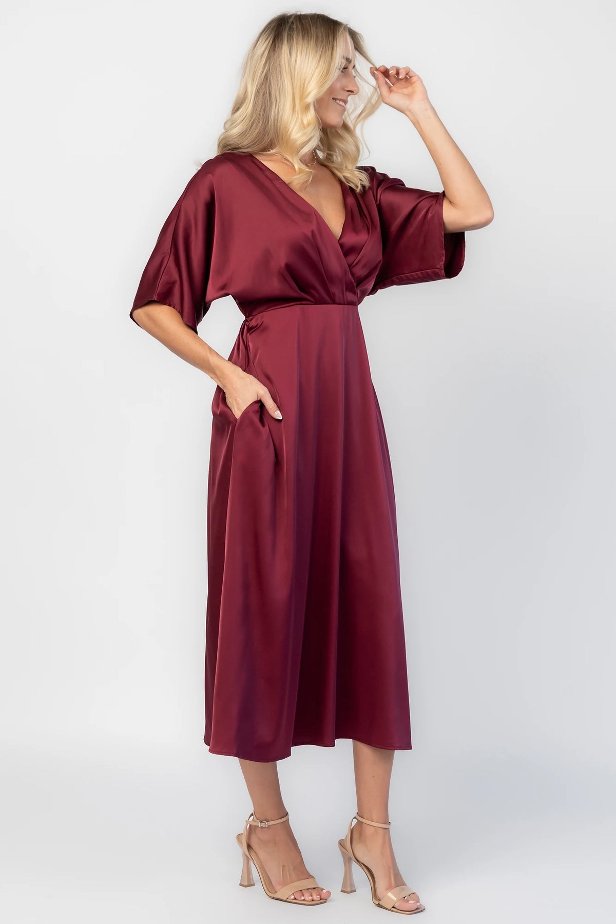 Veda Midi Dress | Burgundy