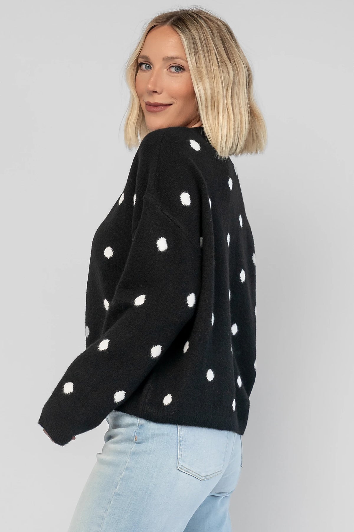Cinder Cardigan | Black + White Dot